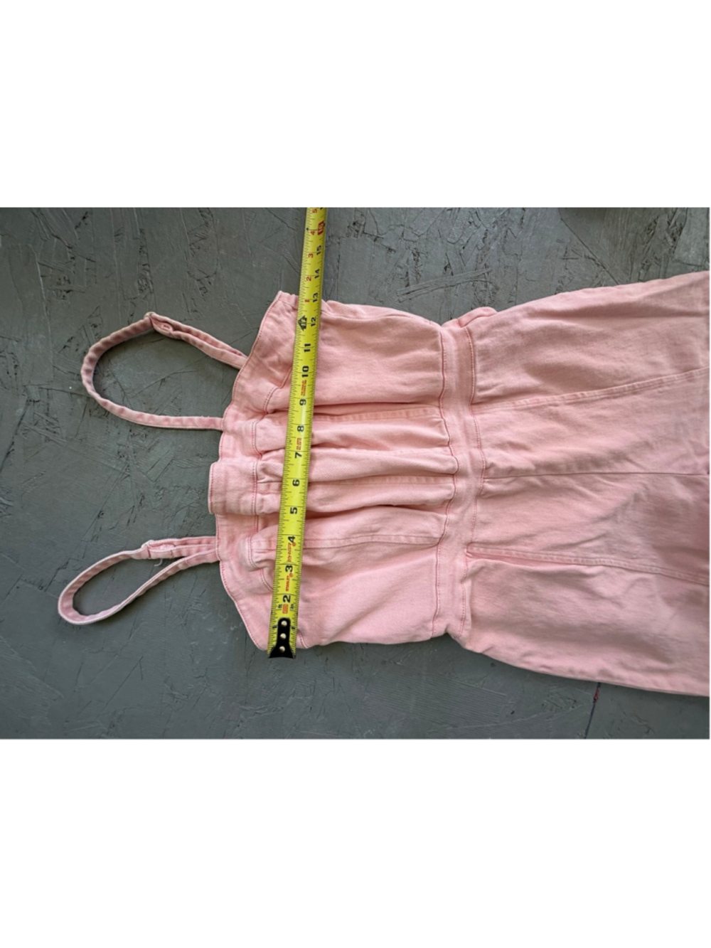 Pink Denim Corset Bodice Wide Leg Jumpsuit Size 6 - Picture 4 of 8